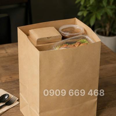 TÚI GIẤY KRAFT KHÔNG QUAI SIZE LỚN ĐỰNG COMBO THỰC PHẨM, SUẤT ĂN & CATERING